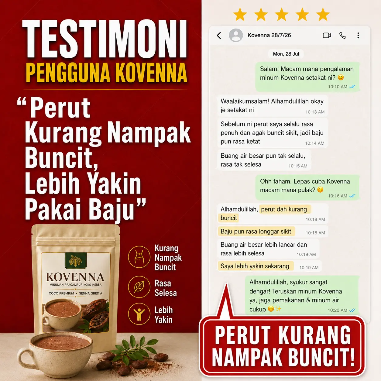 Testimoni pelanggan Kovenna 1