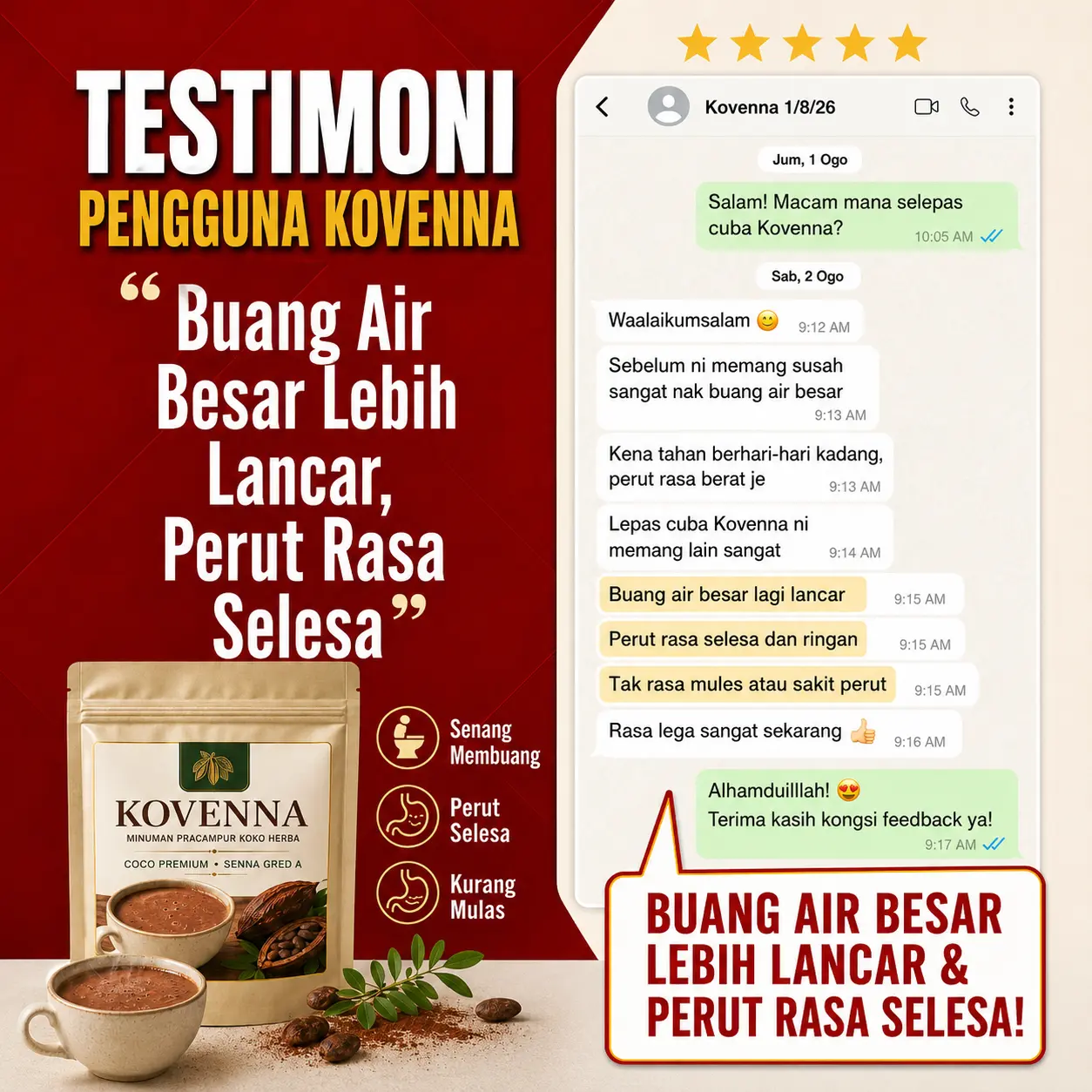 Testimoni pelanggan Kovenna 2