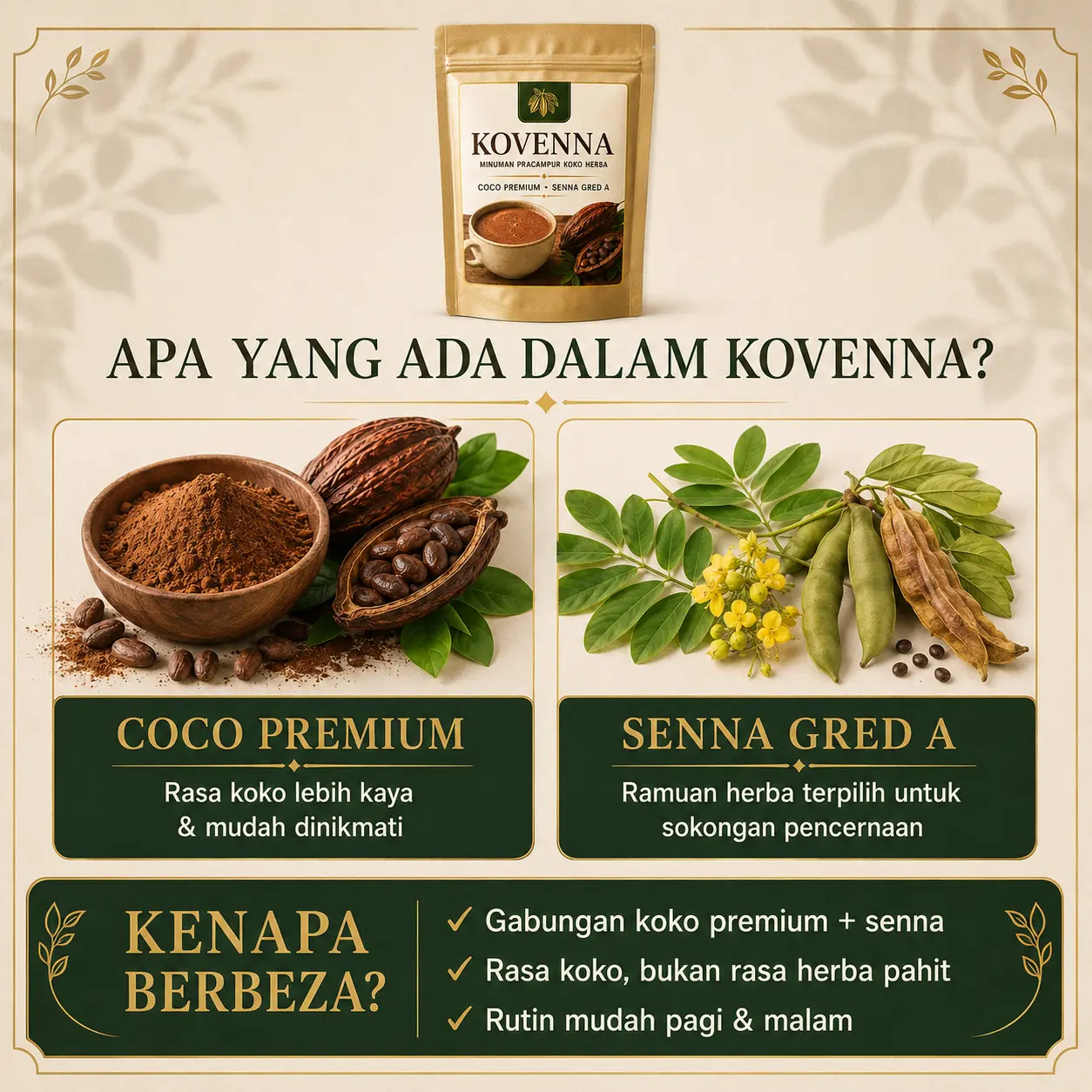 Koko Premium dan Senna Gred A