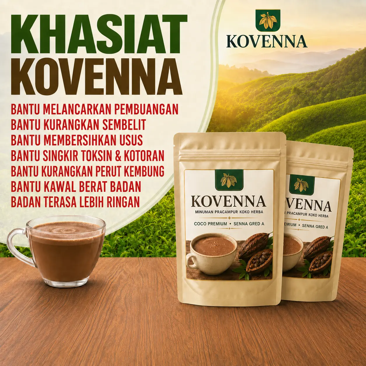 Khasiat dan kelebihan minuman Kovenna