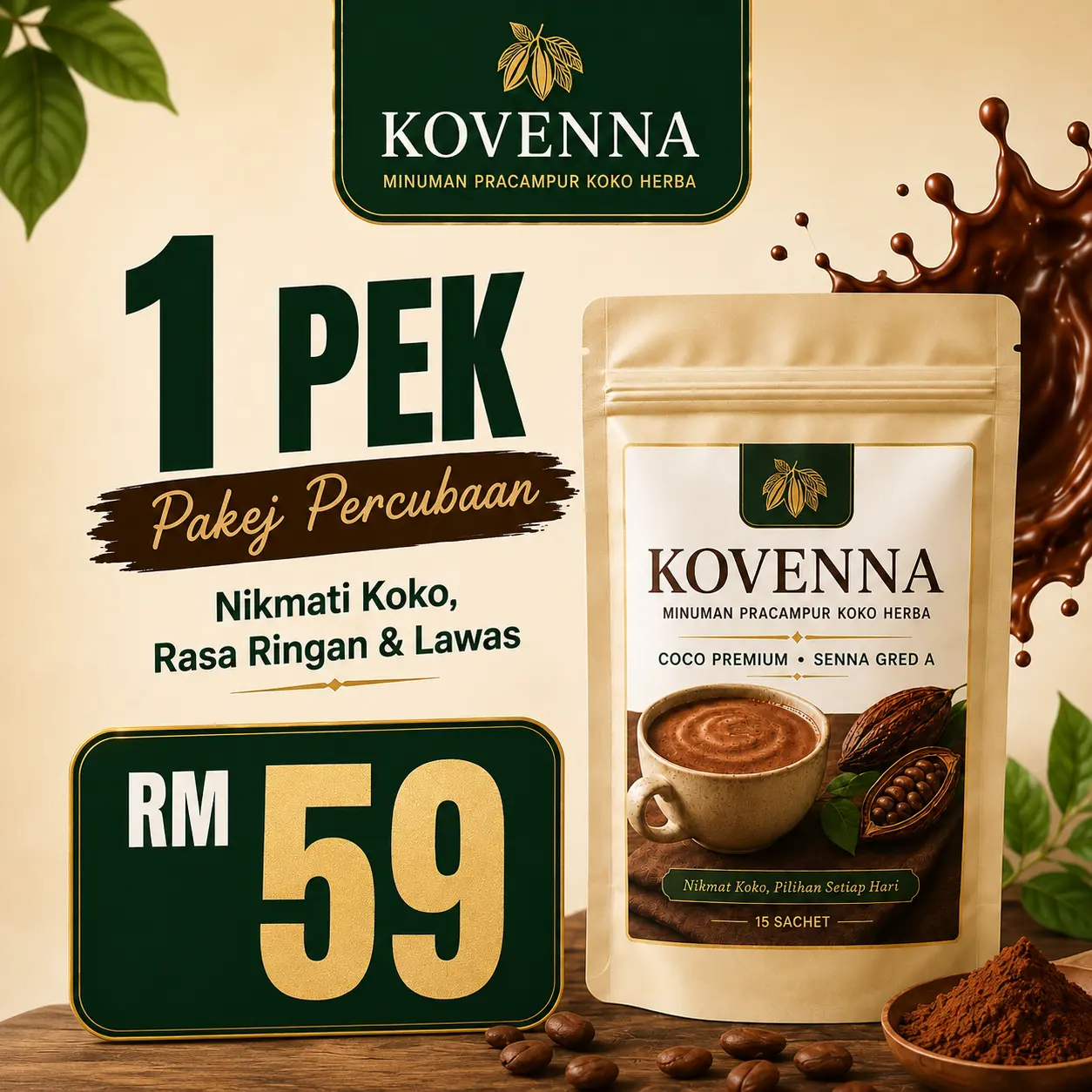 Pakej Percubaan 1 pek Kovenna